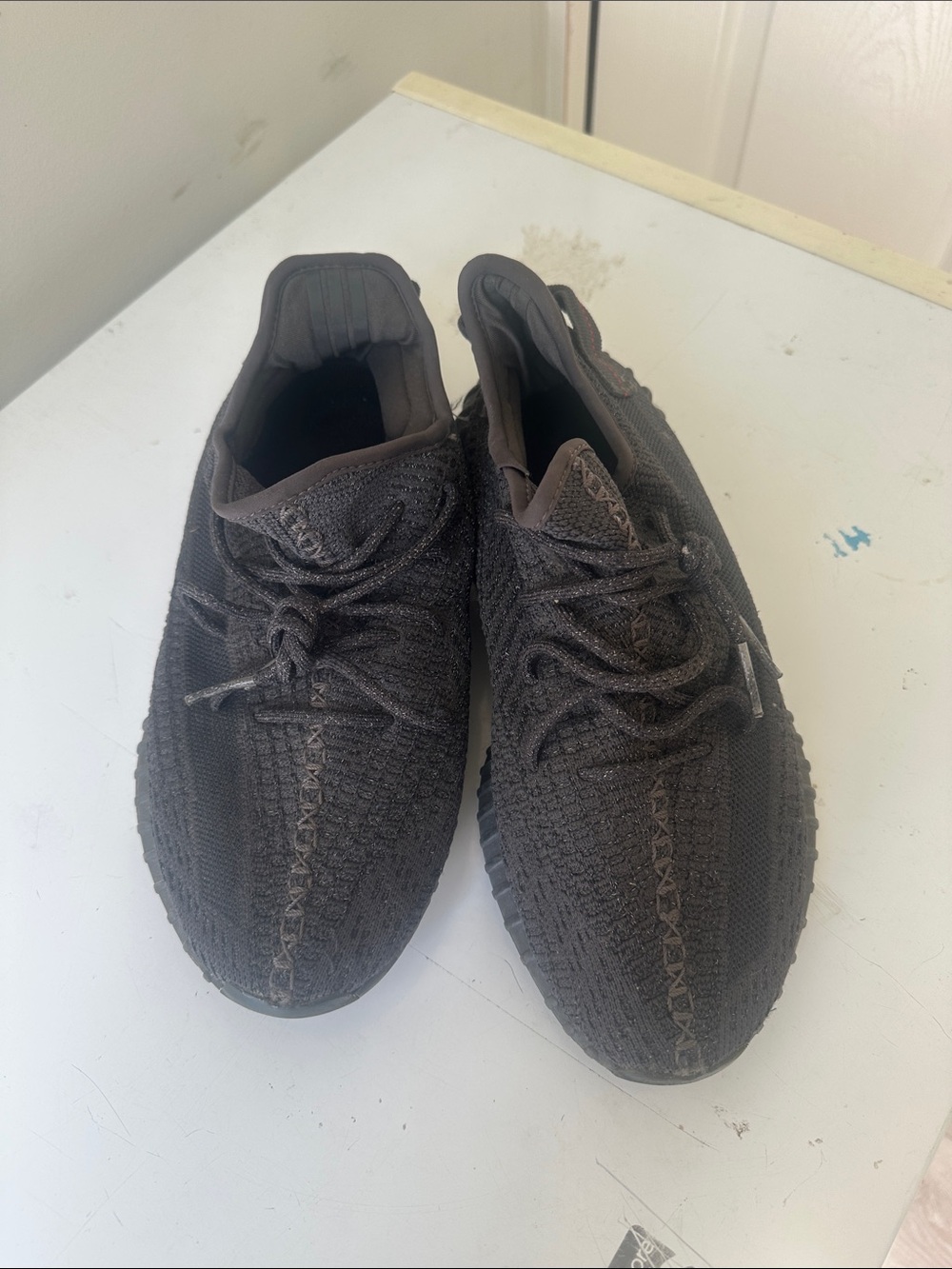 Men's Black Knit Athletic Sneakers